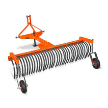 Load image into Gallery viewer, MechMaxx 72" Landscape Rake with Bolt-On Wheels &amp; 36 Tines 3 Point Hitch Tractor Attachment, LR72W
