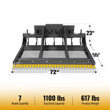 Load image into Gallery viewer, MechMaxx 72" Skid Steer Land Plane with 7 Adjustable Scarifier Shanks, Removable Sift Screen and Bolt-On Cutting Blades, SSLP72