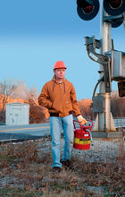Load image into Gallery viewer, Justrite 5 Gallon, 1&quot; Metal Hose, Roll Bars, DOT Transport Steel Safety Can for Flammables, Type II, Accuflow™, Red - 7350130