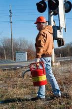 Load image into Gallery viewer, Justrite 5 Gallon, 1&quot; Metal Hose, Roll Bars, DOT Transport Steel Safety Can for Flammables, Type II, Accuflow™, Red - 7350130