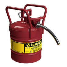 Load image into Gallery viewer, Justrite 5 Gallon, 1&quot; Metal Hose, Roll Bars, DOT Transport Steel Safety Can for Flammables, Type II, Accuflow™, Red - 7350130
