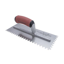Load image into Gallery viewer, Marshalltown 788SD 5/16” Sq. Carbon Steel Notched Trowel- DuraSoft Handle (11X4.5”Blade) (6/Pack)
