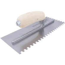 Load image into Gallery viewer, Marshalltown 788SW 5/16” Sq. Carbon Steel Notched Trowel- Wooden Curved Handle (11X4.5”Blade) (6/Pack)
