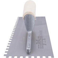 Load image into Gallery viewer, Marshalltown 788W 5/16” Sq.Carbon Steel Notched Trowel- Wooden Straight Handle (11X4.5”Blade) (6/Pack)