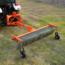 Load image into Gallery viewer, MechMaxx 84" Landscape Rake with Bolt-On Wheels &amp; 42 Tines 3 Point Hitch Tractor Attachment, LR84W