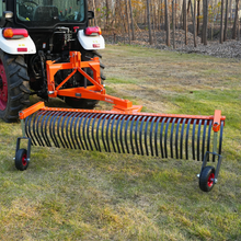 Load image into Gallery viewer, MechMaxx 84" Landscape Rake with Bolt-On Wheels &amp; 42 Tines 3 Point Hitch Tractor Attachment, LR84W