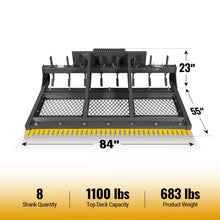Load image into Gallery viewer, MechMaxx 84" Skid Steer Land Plane with 8 Adjustable Scarifier Shanks, Removable Sift Screen and Bolt-On Cutting Blades, SSLP84