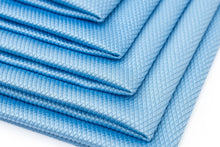 Load image into Gallery viewer, Blue Microfiber Dual-Texture Glass Towel 16" x 16", 350 GSM, 5 Pack