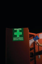 Load image into Gallery viewer, Justrite™ Emergency Preparedness Storage Cabinet, GloAlert™ Labels, 4 shelves, 2 keys, Orange