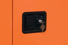 Load image into Gallery viewer, Justrite™ Emergency Preparedness Storage Cabinet, GloAlert™ Labels, 4 shelves, 2 keys, Orange