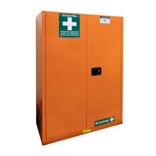 Load image into Gallery viewer, Justrite™ Emergency Preparedness Storage Cabinet, GloAlert™ Labels, 4 shelves, 2 keys, Orange