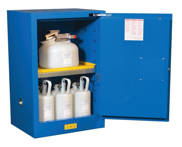 Sure-Grip® EX Compac 12-gal.capacity Hazardous Material Cabinet w/ 1 Shelf & 1 Self-Close Door - Royal Blue