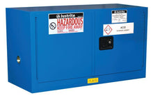 Load image into Gallery viewer, Justrite™ ChemCor® Piggyback Hazardous Mat. Safety Cabinet, 17 Gal., 1 shelf, 2 s/c doors, Royal Blue
