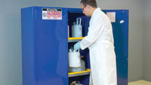 Load image into Gallery viewer, Justrite™ Sure-Grip® EX Hazardous Material Safety Cab., 45 Gal., 2 shelves, 2 s/c doors, Royal Blue