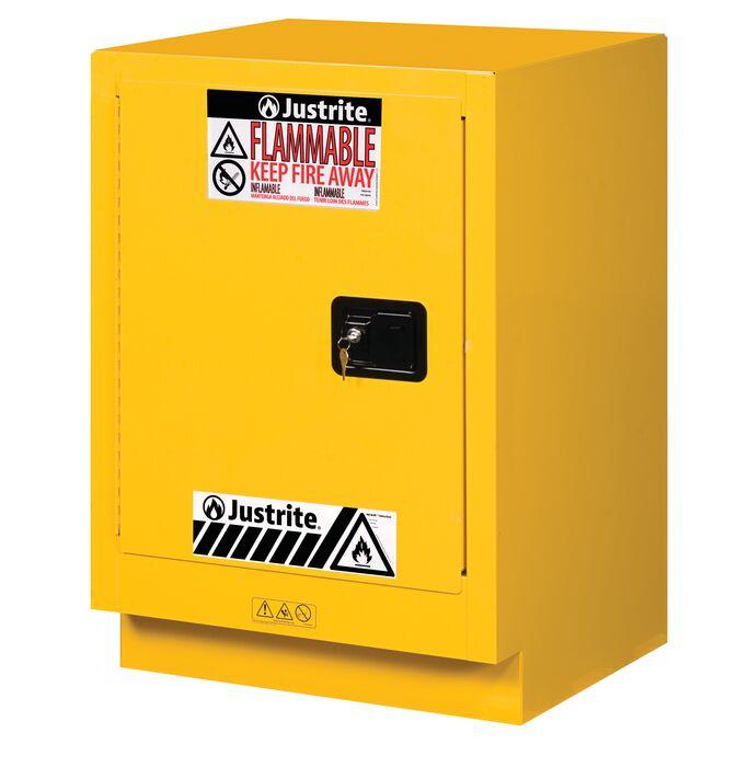 Sure-Grip® EX 15-gal.capacity Under Fume Hood Flammable Cabinet w/ 1 Shelf & 1 Self-Close Door - Yellow