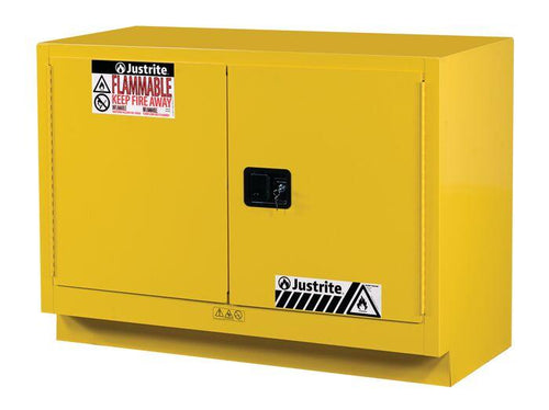 Sure-Grip® EX 31-gal.capacity Under Fume Hood Flammable Cabinet w/ 1 Shelf & 2 MAnual Door - Yellow