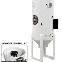 Load image into Gallery viewer, Pirate Brand 888-1022-008PB Vessel, Stationary, 8 Cu Ft Dual Chamber, 150 PSI, 2 Outlet, 90° Cone Bottom, 13" Clearance, 69" Oah, Includes (2) 9" Umbrellas, (2) Handway Assemblies, (2) Pop-Ups &amp; (2) Skirted Pop-Up Gaskets – Replaces Schmidt (Axxiom) 