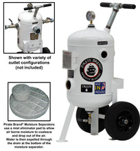 Load image into Gallery viewer, Pirate Brand 888-1200-08002PB Moisture Separator 800 CFM, Portable 150 PSI (10.3 Bar), (1) 2" Inlet X (1) 2", (2) 1-1/2" Outlets W/O Fittings (Includes 0-160 Pressure Gauge, Manual Drain, Wheels &amp; Handle) – Replaces Schmidt (Axxiom) 1200-080-02