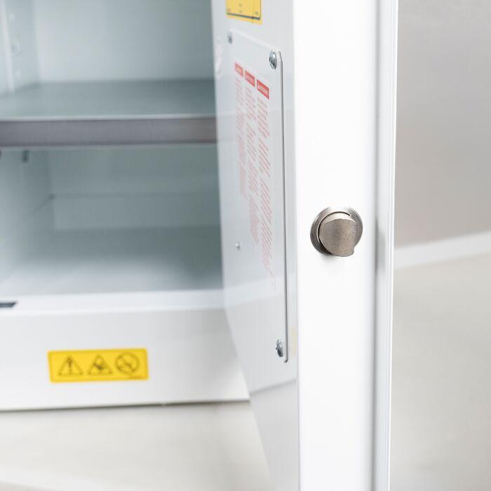 Sure-Grip® EX 4-gal.capacity Countertop Flammable Cabinet w/ 1 Shelf & 1 Self Close Door - White