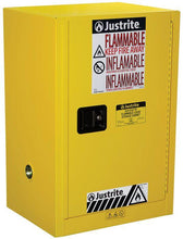 Load image into Gallery viewer, Sure-Grip® EX 12-gal.capacity Compac Flammable Safety Cabinet w/ 1 Shelf &amp; 1 Manual Close Door - Yellow