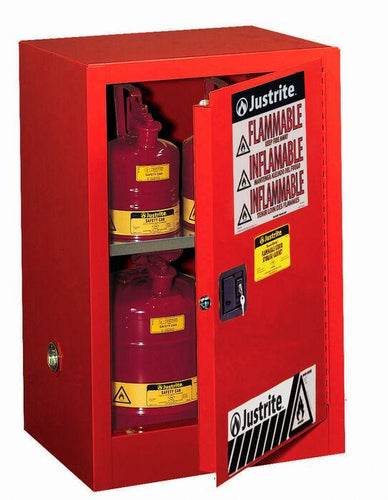 Sure-Grip® EX Compac 12-gal.capacity Flammable Cabinet w/ 1 Shelf & 1 Manual Close Door - Red