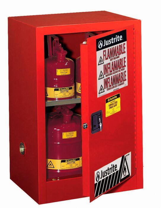 Sure-Grip® EX Compac 12-gal.capacity Flammable Cabinet w/ 1 Shelf & 1 Manual Close Door - Red