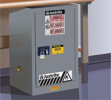 Load image into Gallery viewer, Sure-Grip® EX Compac 12-gal.capacity Flammable Cabinet w/ 1 Shelf &amp; 1 Self Close Door - Gray
