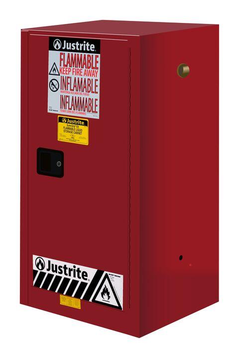 Sure-Grip® EX Compac 15-gal.capacity Flammable Cabinet w/ 1 Shelf & 1 Manual Close Door - Red
