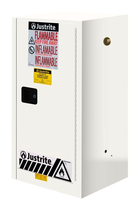 Sure-Grip® EX Compac 15-gal.capacity Flammable Cabinet w/ 1 Shelf & 1 Manual Close Door - White