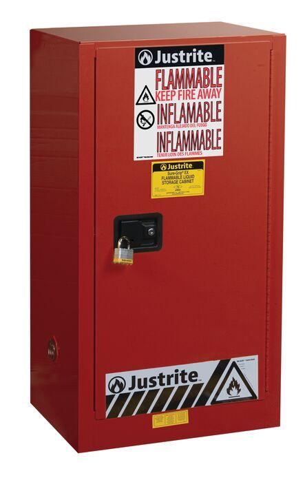 Sure-Grip® EX 20-gal. Capacity Flammable storage Cabinet w/ 1 Manual Close Door & 2 Shelves - Red