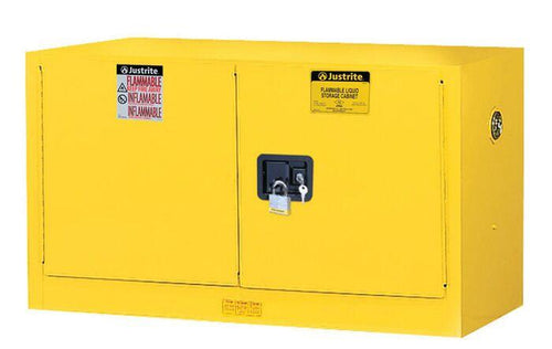Sure-Grip® EX 17-gal.capacity Wall Mount Flammable Safety Cabinet w/ 1 Shelf & 2 Manual Close Doors - Yellow