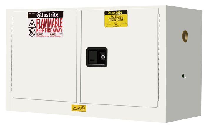 Sure-Grip® EX 17-gal.capacity Piggyback Flammable Safety Cabinet w/ 1 Shelf & 2 Manual Close Doors - White