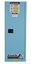 Load image into Gallery viewer, Justrite™ Sure-Grip® EX Slimline Corrosive/Acid Steel Safety Cab, 22 Gal, 3 Shelves, 1 m/c door, Blue