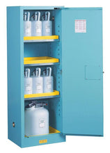 Load image into Gallery viewer, Justrite™ Sure-Grip® EX Slimline Corrosive/Acid Steel Safety Cab, 22 Gal, 3 Shelves, 1 s/c door, Blue
