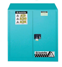Load image into Gallery viewer, Sure-Grip® EX 30-gal.capacity Corrosives/Acid Steel Safety Cabinet w/ 1 Shelf &amp; 2 Manual Close Door - Blue