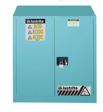 Load image into Gallery viewer, Sure-Grip® EX 30-gal.capacity Corrosives/Acid Steel Safety Cabinet w/ 1 Shelf &amp; 2 Manual Close Door - Blue