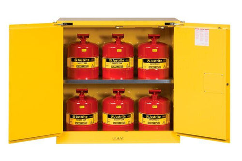 Sure-Grip® EX 30-gal. capacity Yellow Safety Cabinet w/ Can Package & 2 Self-Close Doors