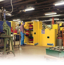 Load image into Gallery viewer, Justrite- Sure-Grip® EX 45-Gallon Flammable Safety Cabinet w/ 2 Doors &amp; 2 Shelves ( Manual Close)