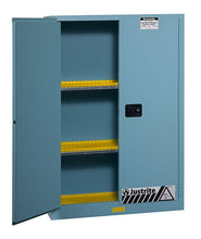 Load image into Gallery viewer, Justrite™ Sure-Grip® EX Corrosives/Acid Steel Safety Cab., 45 Gal., 2 shelves, 2 m/c doors, Blue