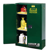 Load image into Gallery viewer, Justrite™ Sure-Grip® EX Pesticides Safety Cabinet, 45 gallons, 2 shelves, 2 self-close doors, Green