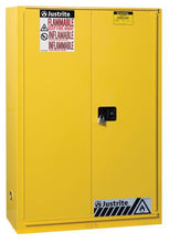 Load image into Gallery viewer, Justrite™ Sure-Grip® EX Flammable Safety Cabinet, 45 gallons, 2 shelves, 1 bi-fold s/c door, Yellow