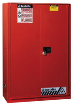 Load image into Gallery viewer, Sure-Grip® EX 60-gal. capacity Flammable storage Cabinet w/ 1 Bi-Fold Self-Close Door &amp; 5 Shelves - Red