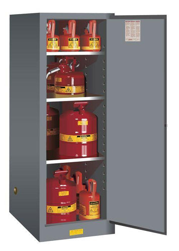Sure-Grip® EX Deep Slimline 54-gal.capacity Flammable Cabinet w/ 3 Shelves & 1 Door-Manual Close - Gray