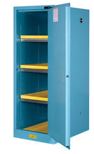 Load image into Gallery viewer, Justrite™ Sure-Grip® EX Deep Slimline Corrosive/Acid Safety Cab, 54 Gal., 3 Shelves, 1 s/c door, Blue