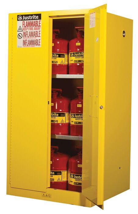 Sure-Grip® EX 60-gal.capacity Flammable Safety Cabinet w/ 2 Manual Close Doors & 2 Shelves - Yellow