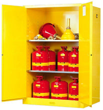 Load image into Gallery viewer, Sure-Grip® EX 90-gal.capacity Flammable Cabinet w/ 2 Shelves &amp; 2 Manual Close Doors - Yellow