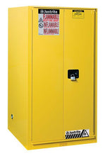 Load image into Gallery viewer, Sure-Grip® EX 90-gal.capacity Flammable Safety Cabinet w/ 2 Shelves &amp; 1 Bi-Fold/Sliding Self Close Door - Yellow