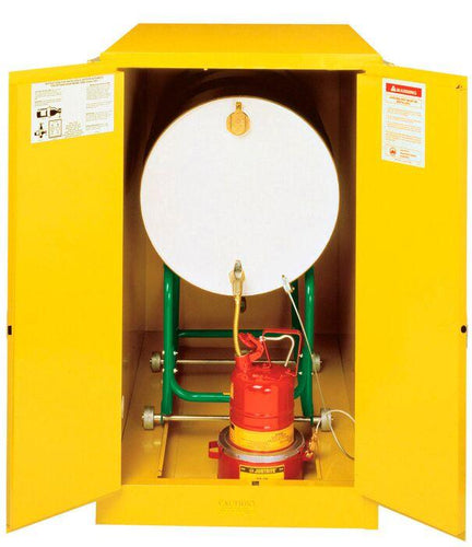 Justrite™ Sure-Grip® EX Horizontal Drum Safety Cabinet with Cradle Track, 2 m/c doors, Yellow