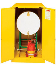 Load image into Gallery viewer, Justrite™ Sure-Grip® EX Horizontal Drum Safety Cabinet with Cradle Track, 2 s/c doors, Yellow