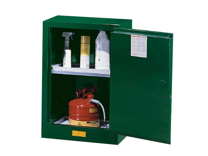 Sure-Grip® EX Compac 12-gal.capacity Pesticides Safety Cabinet w/ 1 Shelf & 1 Manual Close Door - Green